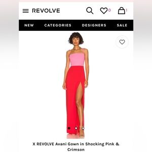 REVOLVE Avani Gown in Shocking Pink & Crimson. Size M. Worn once.